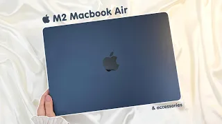 Apple MacBook Air M2 Midnight Unboxing aesthetic🌃  Apple Magic Keyboard | Logitech MX Vertical