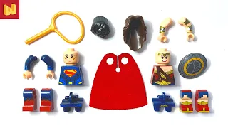 Сборка игрушек Lego Супермена и Чудо-женщины
