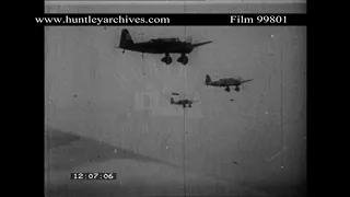 Japanese Bombers over Borneo, World War Two.  Archive film 99801