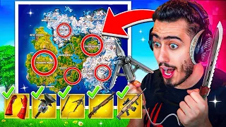 فورت نايت - جمعت كل اسلحة الميثيك الجديدة في قيم واحد 🔥🤯 (أخطر تجربة) !!