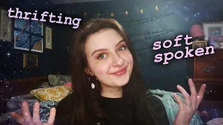 ASMR | Clothing Haul Soft Spoken (Thrift Shopping, Forever 21, Vintage) and Fabric Sounds