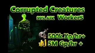 Runescape: Corrupted Creatures - AFK power training.