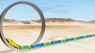 Trains vs Loop 😱 - Beamng Drive