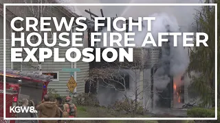 Firefighters respond to fire at 2 homes after explosion in Northwest Portland