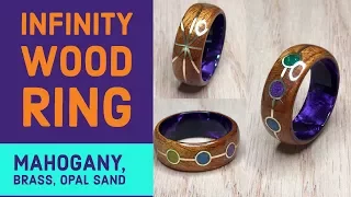 Creating an Infinity Ring with Mahogany, Brass, and Opal Sand (GIVEAWAY)