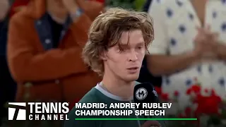 Andrey Rublev's 2024 Madrid Open Championship Speech | 2024 Madrid Final