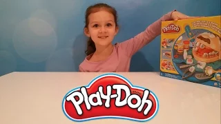 Плей До мистер Зубастик играем в стоматолога видео для детей Dr. Drill 'n Fill unboxing Play-Doh set