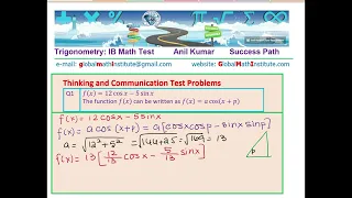 Trigonometry Combination of Sine and Cosine Harmonic Wave Equation MHF4U