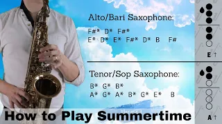 How to Play Summertime on Sax #12