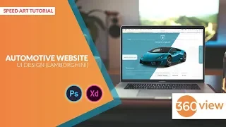 Web UI Design Concept | Automotive Website ( Lamborghini Aventador ) Speed Art Tutorial