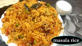 spiced rice with leftover rice | masala rice recipe | lunch box recipe | vegetable spiced rice |