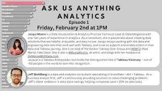 Ask Us Anything Analytics! Jacqui Moore and Jeff Skoldberg