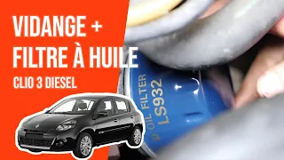 Vidange et changement du filtre à huile CLIO 3 1.5 DCI 🛢