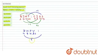 Find out missing term? BJNT : CIOS :: DHPV : ? | CLASS 14 | Analogy  | REASONING | Doubtnut