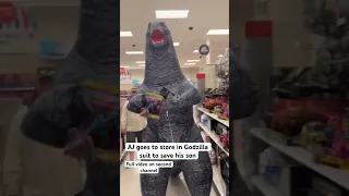 AJ goes to the store in Godzilla suit to save his son (YouTube Short) #godzillaxkongthenewempire