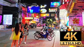 Pattaya 4K NightWalk.  WalkingStreet from Hooters.