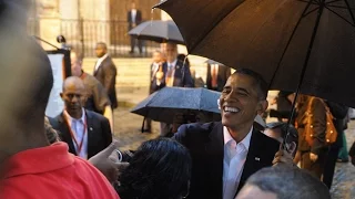 U.S. President Barack Obama lands for his historic visit to Havana, Cuba - Credit: CCTV, Reuters