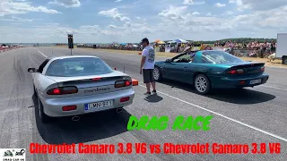 Chevrolet Camaro 3.8 V6 vs Chevrolet Camaro 3.8 V6 drag race 1/4 mile 🚦🚗 - 4K UHD