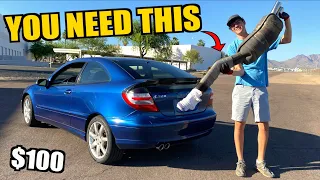 Straight Piping My Rare 6-Speed Mercedes C320! (Cheap W203 Exhaust Mod)