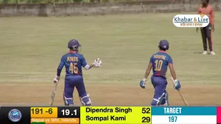 १२ बलमा ३८ रन आवश्यक हुँदा १९७ तार्गेट Nepal vs Windward Volcanoes Highlights America Live Cricket