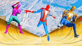 Team Spiderman vs Longest Ramp in GTA 5 - Jumping from Highest in GTA 5 (Spiderman Gameplay)