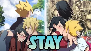 Boruto X Sarada Amv ~ Stay The Kid LAROI & Justin Bieber (Remix) | BoruSara Amv - Stay Remix