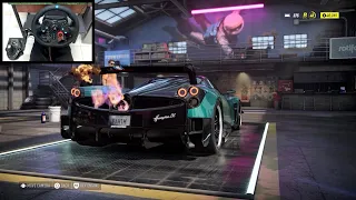 NFS HEAT | Pagani Huayra BC [ UPGRADE CAR PERFORMANCE ] - LOGITECH G29 gameplay