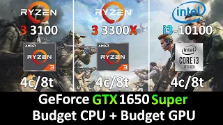 Ryzen 3 3100 vs Ryzen 3 3300X vs Core i3-10100 + GTX 1650 Super - Budget CPU + Budget GPU