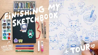 Can I Finish My Sketchbook in a Week? + SKETCHBOOK TOUR + fountain pens 🖋