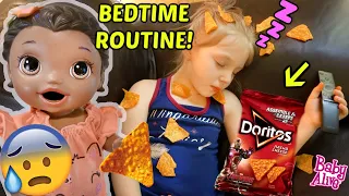 BABY ALIVE does her BEDTIME ROUTINE! FUNNY MOM ROUTINE! The Lilly and Mommy Show!  FUNNY KIDS SKIT!