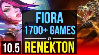 FIORA vs RENEKTON (TOP) | 2.3M mastery points, 1700+ games, KDA 14/1/2 | Korea Diamond | v10.5