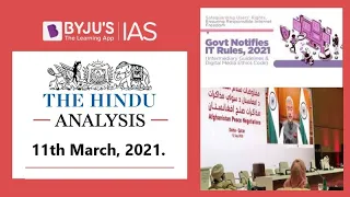 'The Hindu' Analysis for 11th March, 2021. (Current Affairs for UPSC/IAS)