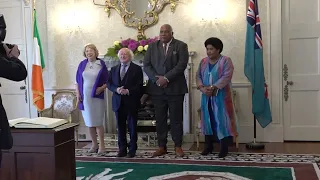 President Higgins receives HE Ratu Wiliame Maivalili Katonivere President of Fiji on a courtesy call