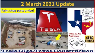 Tesla Gigafactory Texas 2 March 2021 Cyber Truck & Model Y Factory Construction Update (07:45AM)