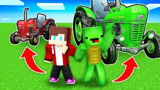 Maizen's TRACTOR vs Mikey TRACTOR Survival Battle in Minecraft! - Parody Story(JJ and TV)