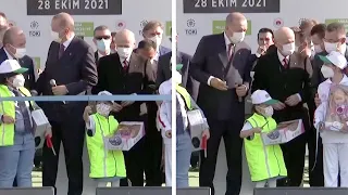 Turkey’s President Was Going To Cut The Ribbon At An Opening But This Little Girl Beat Him To It