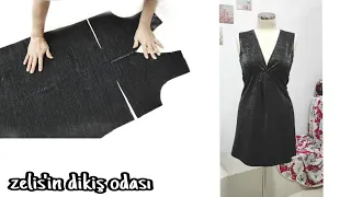 very easy knotted dress cutting and sewing/