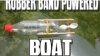 How To Make rubber band powered BOAT | SCHOOL'S PROJECT |