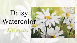 Daisy watercolor #watercolorpainting #drawing #daisy