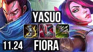 YASUO vs FIORA (TOP) | 10/1/3, 1.3M mastery, Godlike, 300+ games | BR Master | 11.24