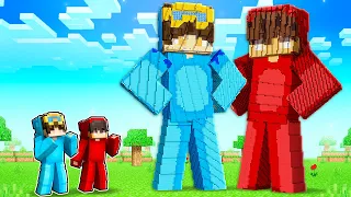 Nico vs Cash STATUES House Battle In Minecraft!