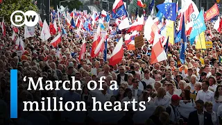 Huge rally in Warsaw for opposition party coalition | DW News