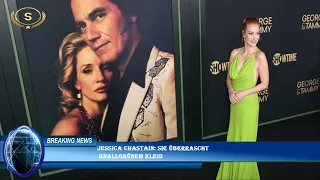 Jessica Chastain: Sie überrascht  knallgrünem Kleid