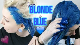 From White Blonde to Intense BLUE | "Emo/Scene" HAIR TRANSFORMATION