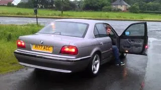 1997 BMW 740i E38 rear mufflers removed