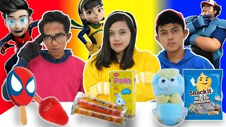 PILIH KARAKTER EJEN ALI SESUAI MAKANAN 1 WARNA! | Mikael TubeHD