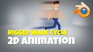 Animating a rigged character. Walk Cycle animation tutorial. Blender Grease Pencil tutorial.