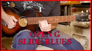 OPEN G AND G MINOR BLUES SLIDE GUITAR on a 1942 Levin Parlor