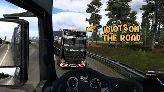 NOOBS on the road #16 - I apologized to the idiot | Funny moments - ETS2 Multiplayer