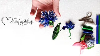 Tutorial: beaded brooch "Cornflower"